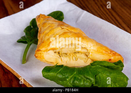 Hot tasty Pastrie with spinach Stock Photo