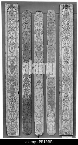 Set of panels. Culture: French. Dimensions: Overall (.105a, b): 111 1/2 × 11 1/2 in. (283.2 × 29.2 cm); Overall (.105c-e): 106 1/4 × 8 3/8 in. (269.9 × 21.3 cm). Date: 18th century. Museum: Metropolitan Museum of Art, New York, USA. Stock Photo