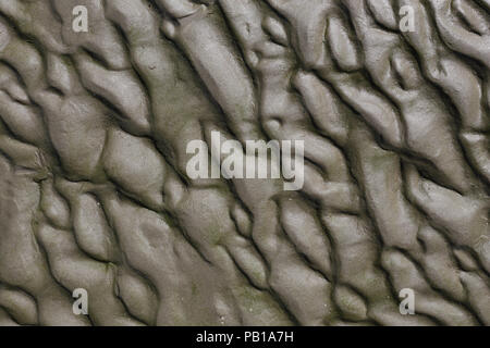 Ripple patterns in the wet sand on the beach at Fanø, Denmark Stock Photo