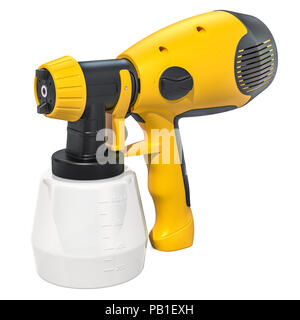 Electric paint spray gun close-up, 3D rendering isolated on white background Stock Photo