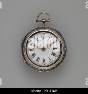 Watch. Culture: British, London. Dimensions: Diameter: 2 in. (5.1 cm). Maker: Watchmaker: William Dunant (British, active 1760-65). Date: 1758. Museum: Metropolitan Museum of Art, New York, USA. Stock Photo