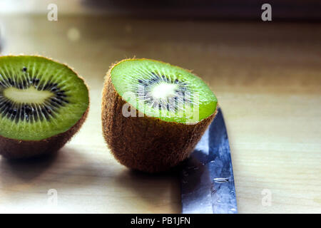 Freshly cut kiwi Stock Photo