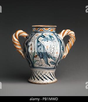 Vase with love motifs. Culture: Italian, Deruta. Dimensions: Overall ...