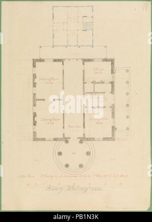 House for Henry Whitney, New Haven, Connecticut (client's plan). Artist and architect: Alexander Jackson Davis (American, New York 1803-1892 West Orange, New Jersey). Dimensions: Sheet: 16 3/4 × 12 in. (42.5 × 30.5 cm). Date: 1835. Museum: Metropolitan Museum of Art, New York, USA. Stock Photo