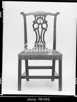 Side Chair. Culture: American. Dimensions: 39 x 21 5/8 x 22 in. (99.1 x 54.9 x 55.9 cm). Date: 1760-90. Museum: Metropolitan Museum of Art, New York, USA. Stock Photo