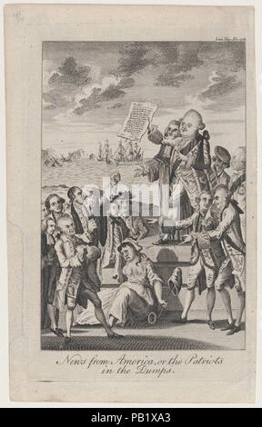 News from America, or the Patriots in the Dumps. Artist: Anonymous, British, 18th century. Dimensions: plate: 7 1/2 x 4 3/4 in. (19 x 12 cm)  sheet: 8 1/4 x 5 1/8 in. (21 x 13 cm). Date: December 1, 1776. Museum: Metropolitan Museum of Art, New York, USA. Stock Photo