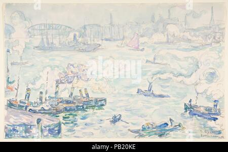 Rotterdam. Artist: Paul Signac (French, Paris 1863-1935 Paris). Dimensions: 10 x 16 1/8 in. (25.4 x 40.6 cm). Date: 1906. Museum: Metropolitan Museum of Art, New York, USA. Stock Photo