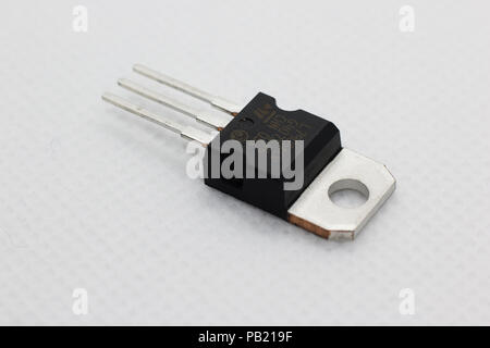 Voltage regulator on white background Stock Photo