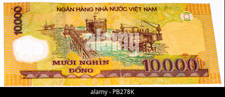 VELIKIE LUKI, RUSSIA - JULY 30, 2015: 10000 dong bank note of Vietnam. Dong is the national currency of Vietnam Stock Photo