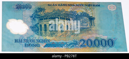 VELIKIE LUKI, RUSSIA - JULY 30, 2015: 20000 dong bank note of Vietnam. Dong is the national currency of Vietnam Stock Photo