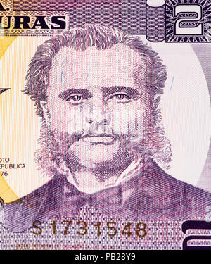 2 lempiras bank note. Lempira is the national currency of Honduras Stock Photo