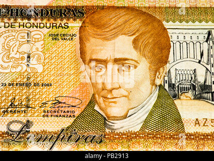 100 lempiras bank note. Lempira is the national currency of Honduras Stock Photo