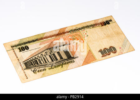 100 lempiras bank note. Lempira is the national currency of Honduras Stock Photo