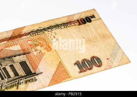 100 lempiras bank note. Lempira is the national currency of Honduras Stock Photo