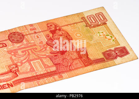 100 Mexican pesos bank note made in 2007 Stock Photo