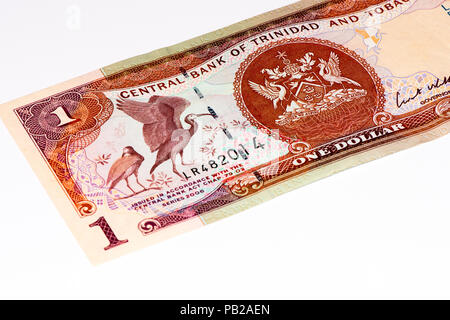 1 Trinidad and Tobago dollar bank note. Trinidad and Tobago is the national currency of this country Stock Photo