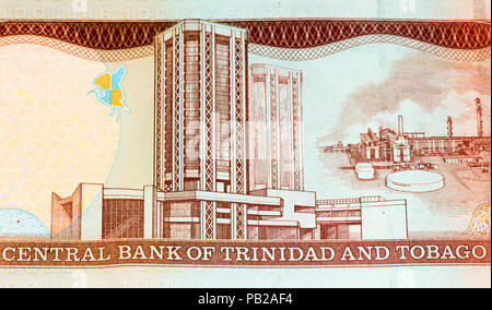 1 Trinidad and Tobago dollar bank note. Trinidad and Tobago is the national currency of this country Stock Photo