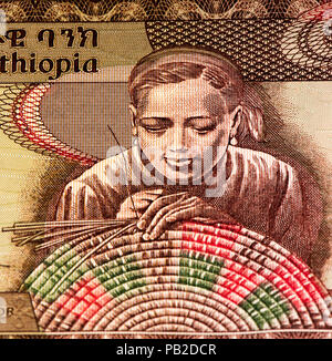 20 Ethiopian birr bank note. Birr is the national currency of Ethiopia Stock Photo