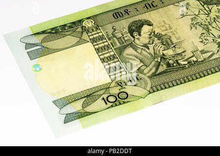 100 Ethiopian birr bank note. Birr is the national currency of Ethiopia Stock Photo