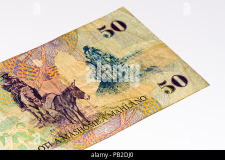 50 Lesotho loti bank note. Lesotho loti is the national currency of Lesotho Stock Photo