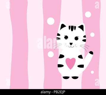 Vector illustration cute cat Stock Photo