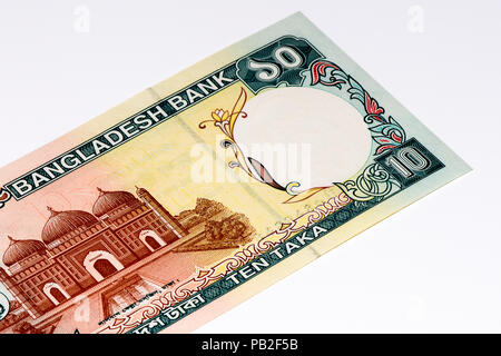 10 taka bank note. Taka is the national currency of Bangladesh Stock Photo