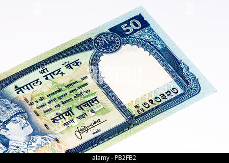 50 Nepalese rupee bank note. Nepalese rupee is the national currency of Nepal Stock Photo