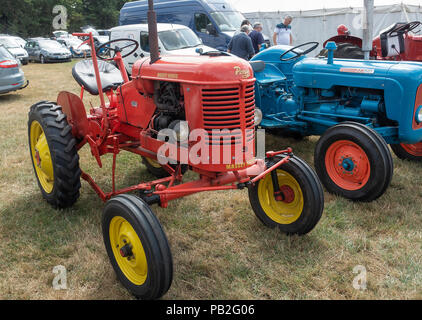 Vintage Agricultural Tractors on Display at Nantwich Show on a Lovely Sunny Day in Cheshire England United Kingdom UK Stock Photo