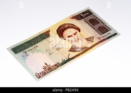 The front of the Iranian 1000 Rials note featuring Ayatollah Khomeini ...