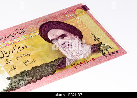 2000 Iranian rials bank note. Rial is the national currency of Iran Stock Photo