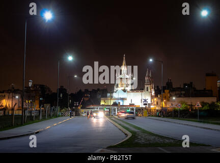 Blessed Sacrament Church (Templo del Santisimo Sacramento) at night - Cordoba, Argentina Stock Photo