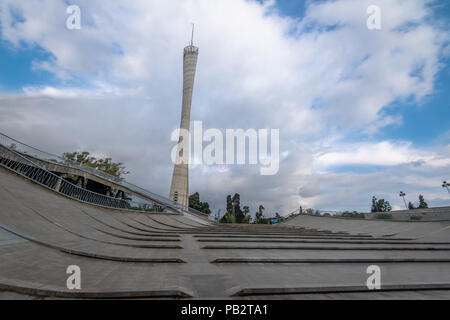 Faro del Bicentenario (Bicentennial Lighthouse) and Cordoba Cultural Center (Centro Cultural Cordoba) - Cordoba, Argentina Stock Photo