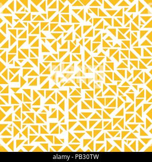 Abstract yellow triangles random pattern on white background. Vector illustration Stock Vector