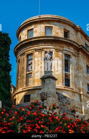 Tarragona, Spain - July 11, 2018: Statue of Roman General at entrance to historic centre of Tarragona, Catalonia, Spain - UNESCO World Heritage Site Stock Photo