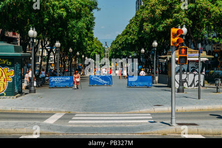 Street Market Outlet On Rambla Nova In Tarragona Selling Football  Merchandise Including Barcelona Football Club Jerseys Stock Photo -  Download Image Now - iStock