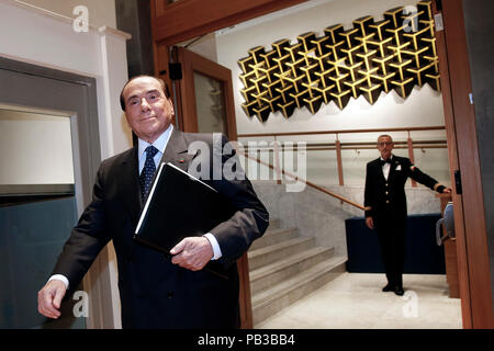 Silvio Berlusconi Roma 26/07/2018. Aula dei Gruppi. Assemblea di Forza Italia. Rome 26th of July. Assembly of Forza Italia Party. Foto Samantha Zucchi Insidefoto Stock Photo