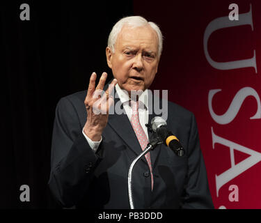 Washington, DC, USA. 26th July, 2018. US Senator ORRIN HATCH (R-UT) speaking at the Turning Point High School Leadership Summit in Washington, DC. Credit: Michael Brochstein/ZUMA Wire/Alamy Live News Stock Photo