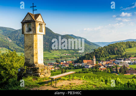 Scenic View into the Wachau with the river Danube. Spitz. Austria. Stock Photo