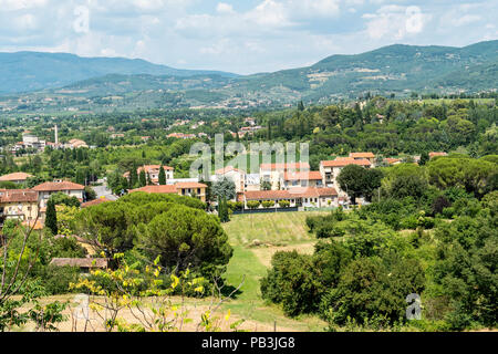 View from the walls of the Medieval Historic City of Arezzo, Tuscany, Italy. Stock Photo