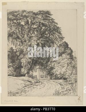 Shipbuilder's House. Artist: Ernest Haskell (American, Woodstock, Connecticut 1876-1925 West Point, Maine). Dimensions: Sheet: 11 5/8 × 9 3/8 in. (29.6 × 23.8 cm)  Plate: 9 7/8 × 7 15/16 in. (25.1 × 20.2 cm). Date: ca. 1920.  Phippsburg, Maine. Museum: Metropolitan Museum of Art, New York, USA. Stock Photo