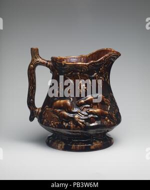 Pitcher. Culture: American. Dimensions: H. 7 3/4 in. (19.7 cm). Date: ca. 1850. Museum: Metropolitan Museum of Art, New York, USA. Stock Photo