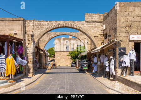 RHODES, GREECE - May 13, 2018: Architecture of medieval city of Rhodes, Greece Stock Photo