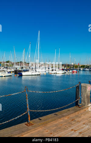 Lymington Hmapshire England July 23, 2018 Yachts in the harbour on the Lymington River Stock Photo