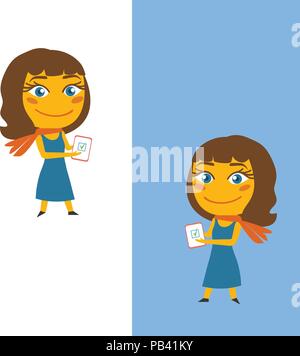 Back to school. Vector Smiling cartoon teacher isolated on white background. Stock Vector