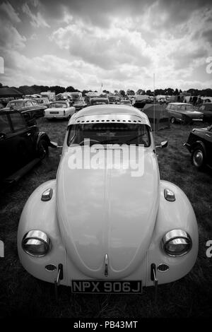 Volkswagen Beetle on taking part in the classic car show at the 2018 Cheshire Steam Fair Stock Photo