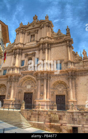 HDR image of the colegiata de San Patricio church in the plaza de espana in Lorca Murcia Spain Stock Photo