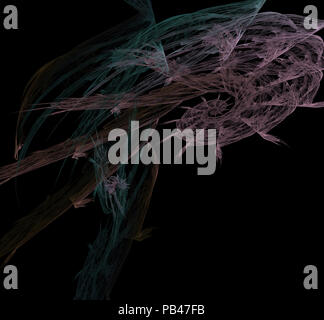 Abstract fractal multicolor wallpaper on a black background Stock Photo