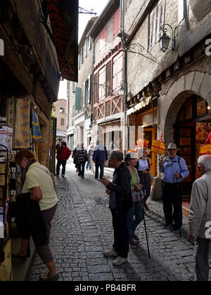 Inside the ancient walled city of Carcassonne, France Stock Photo