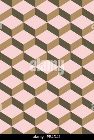 Chocolate And Strawberry Color Abstract Illusory Background. 3D Effect TextureŒ Stock Vector