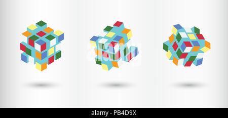 Transformer Cubes Vector Set. Could Be Transformed As You WantŒ Stock Vector
